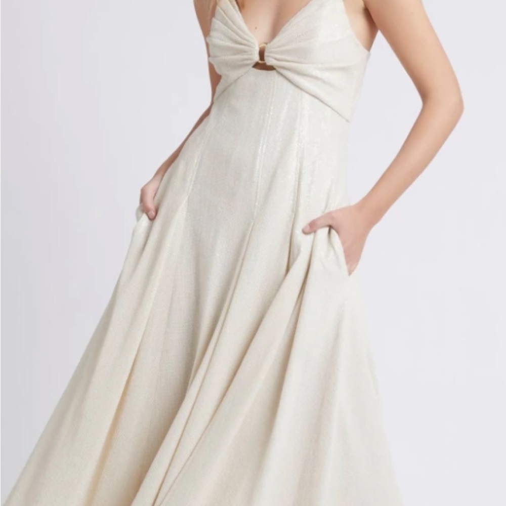 Aje - Cream Midi Sequence Dress Size AUS 10 = USA 6
